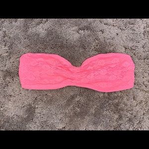 Pink. Victoria Secrets. Strapless Laced Bralette.